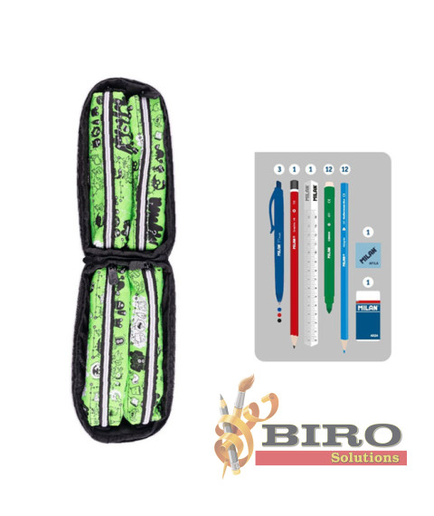 Penar școlar Milan "Tandem" cu 4 compartiment, echipat